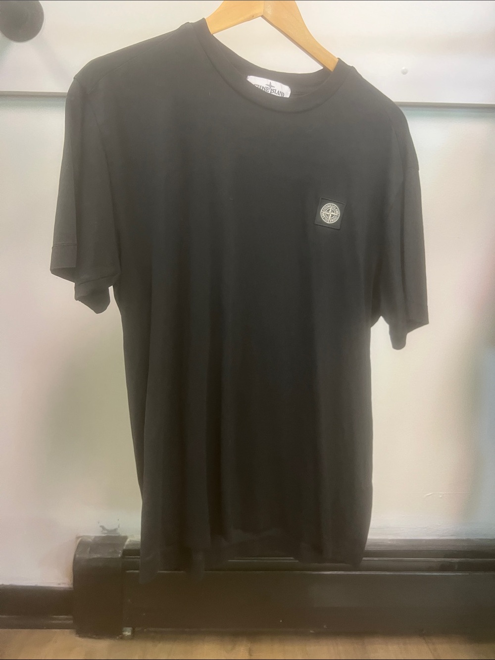 Stone Island Black Short Sleeve Logo Patch Tee